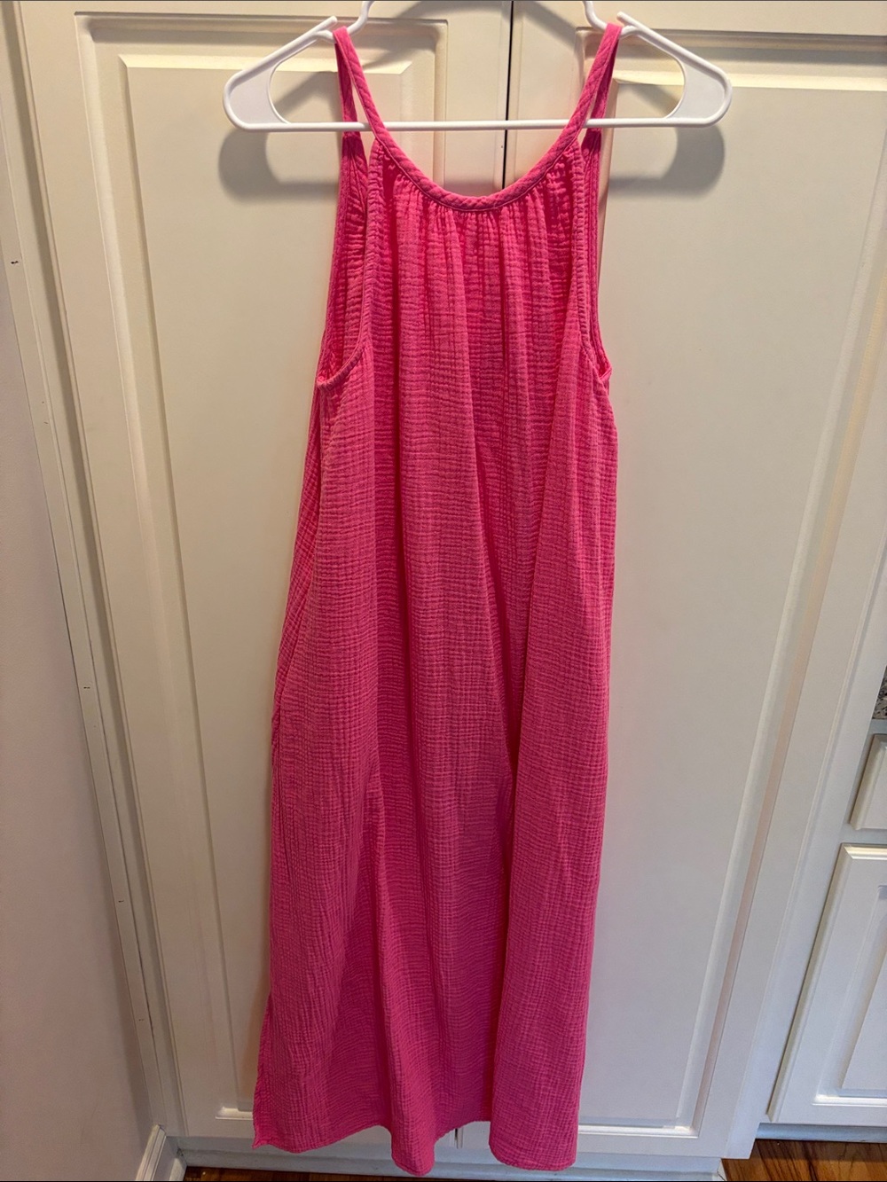 Hot Pink Gauze Maxi Sundress - size Medium - Universal Thread